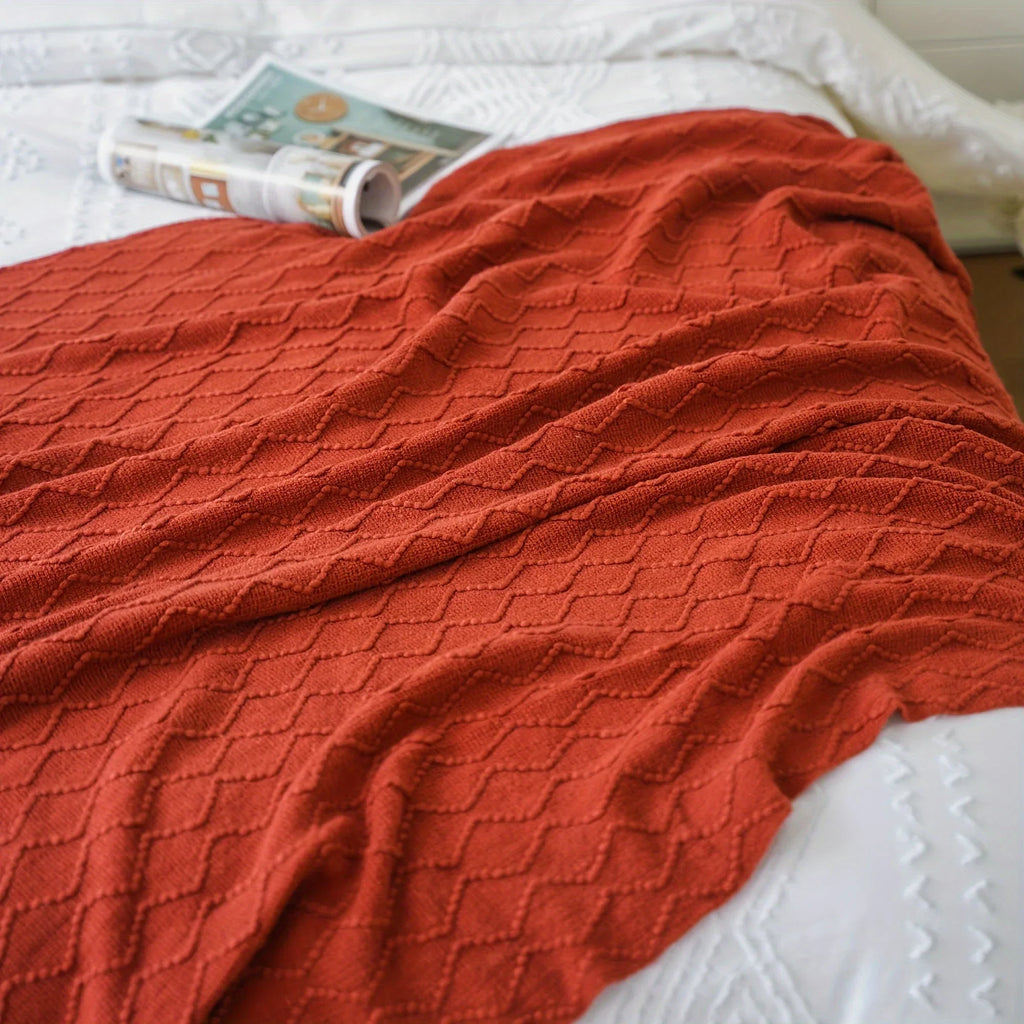 Throw Blanket - Soft Navy Blue 50x60, close-up view - House Of Avana