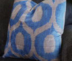 Canvello Handmade Throw Blue Pillows for Couch | X in (50 X Cm), angled view - House Of Avana