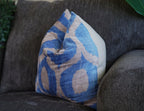 Canvello Handmade Throw Blue Pillows for Couch | X in (50 X Cm), angled view - House Of Avana