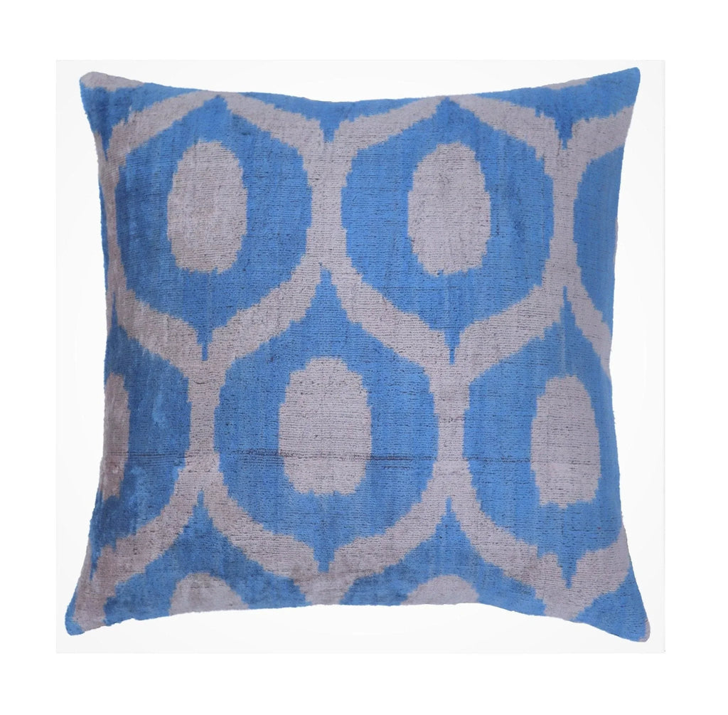 Canvello Handmade Throw Blue Pillows for Couch | X in (50 X Cm), back view - House Of Avana