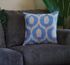 Canvello Handmade Throw Blue Pillows for Couch | X in (50 X Cm), front view - House Of Avana