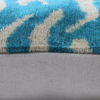 Canvello Handmade Tiger Print Blue Throw Pillows - 16x24 in, angled view - House Of Avana