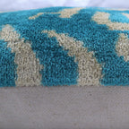 Canvello Handmade Tiger Print Blue Throw Pillows - 16x24 in, angled view - House Of Avana