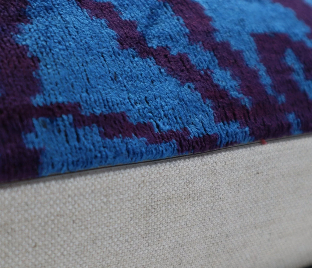 Canvello Decorative Blue Lumbar Throw Pillows for Couch - 16x24 in, angled view - House Of Avana