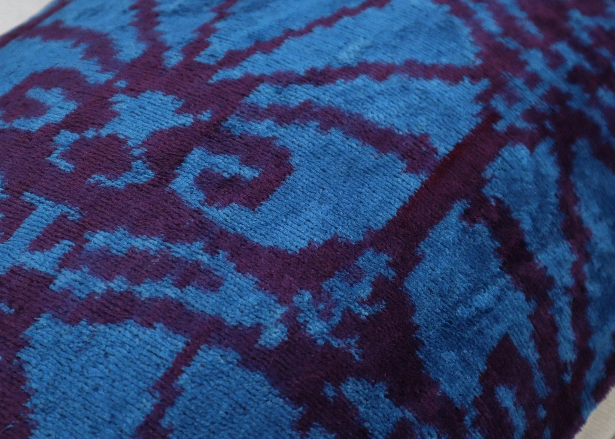 Canvello Decorative Blue Lumbar Throw Pillows for Couch - 16x24 in, top view - House Of Avana