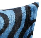Canvello Naqvy Blue Luxury Tiger Print Throw Pillows | X in (40 X Cm), detail shot - House Of Avana