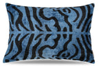 Canvello Naqvy Blue Luxury Tiger Print Throw Pillows | X in (40 X Cm), front view - House Of Avana