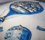 Canvello Elegance in Bloom Blue Print Silk Throw Pillow, angled view - House Of Avana