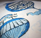 Canvello Elegance in Bloom Blue Print Silk Throw Pillow, angled view - House Of Avana