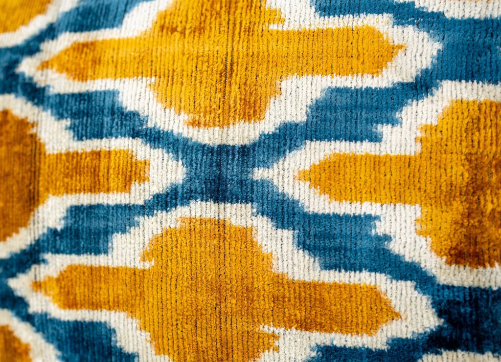 Handmade Throw Pillow Cover & Feather Insert | Orange Blue Pillow | Soft Throw Pillow| Luxury Decorative... - House Of Avana