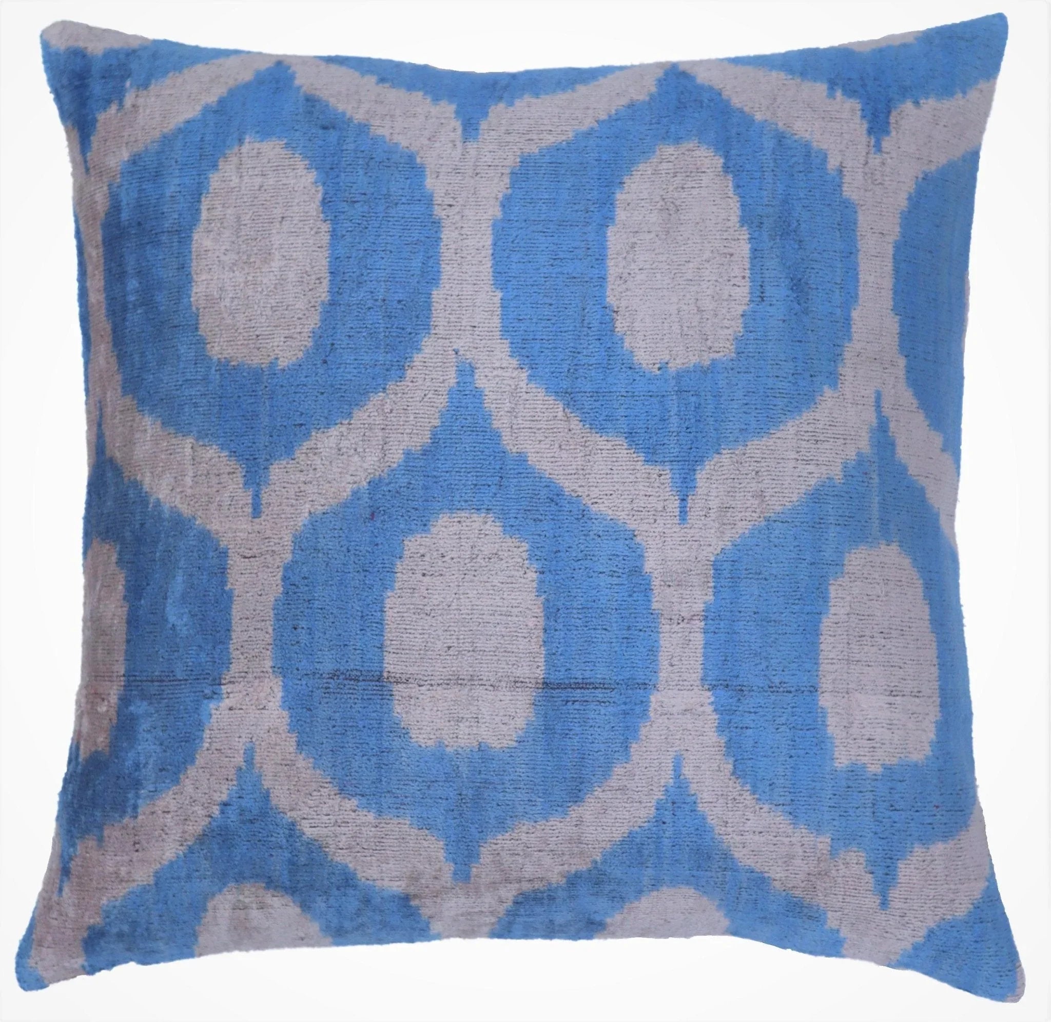 Canvello Luxurious Blue Velvet Throw Pillows - 20x20, front view - House Of Avana