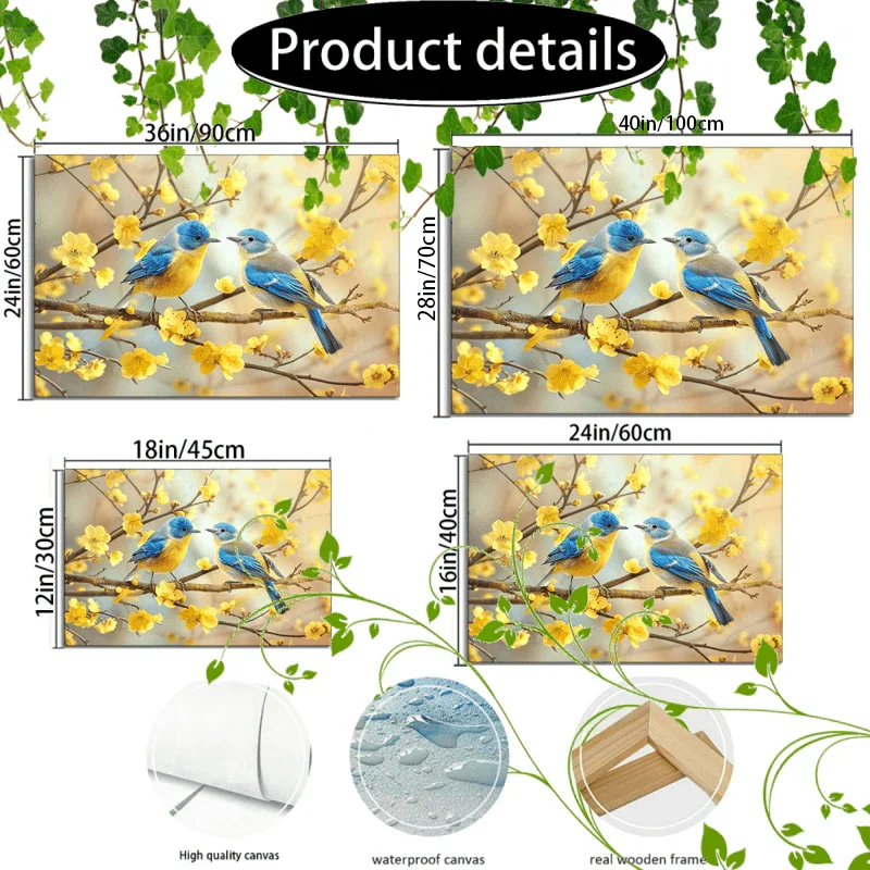 Wooden Framed Canvas Painting Artwork Very Suitable for Office Corridor Home Living Room Decoration Two... - House Of Avana