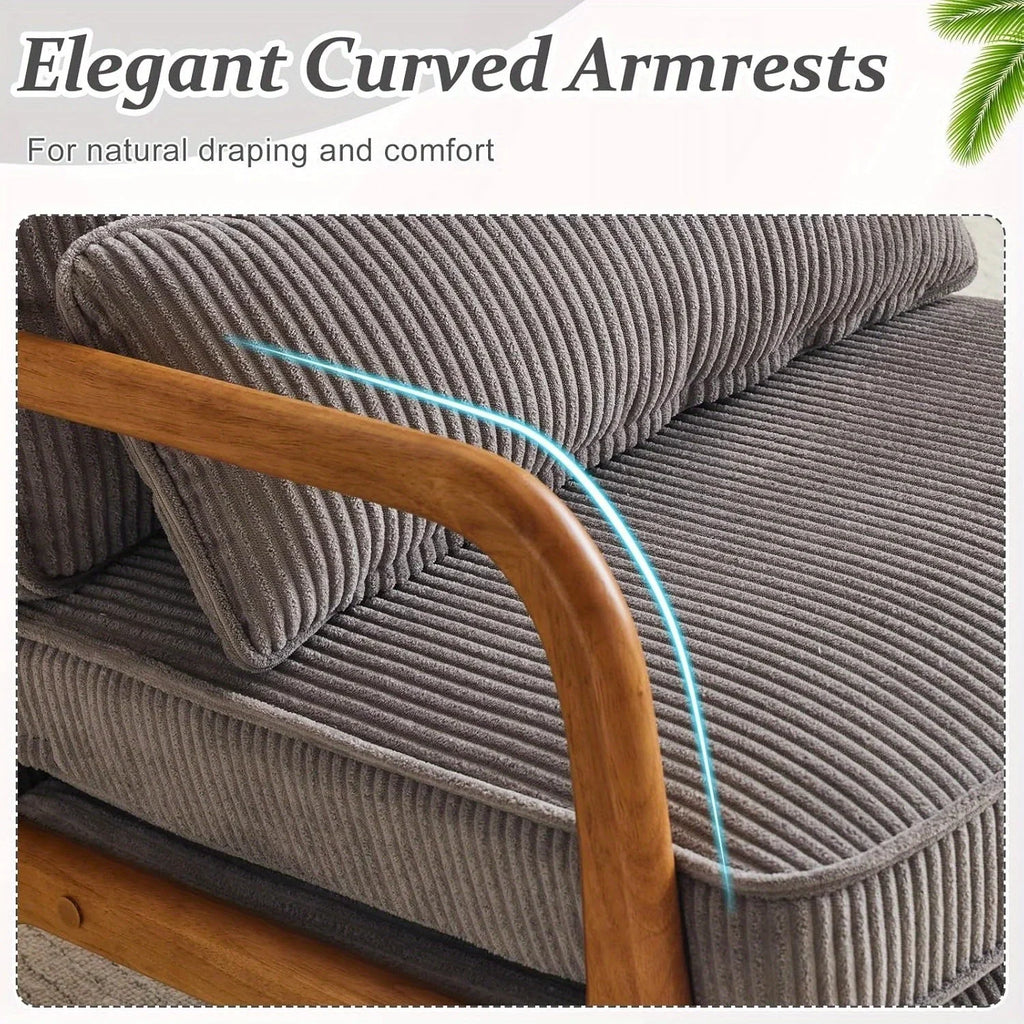 Accent Chair - Blue White Striped Upholstered, angled view - House Of Avana