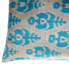 Canvello Luxury Floral Blue White Handmade Throw Pillow - 16x24 in, lifestyle image - House Of Avana