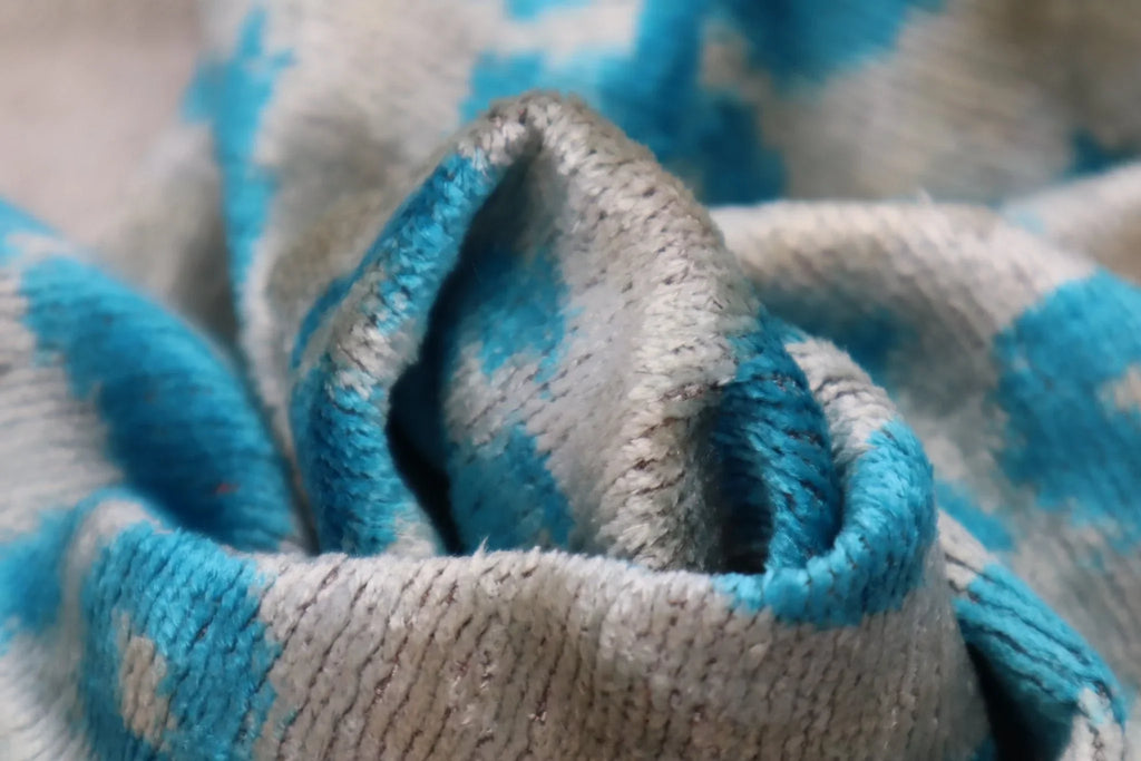 Canvello Luxury Floral Blue White Handmade Throw Pillow - 16x24 in, side view - House Of Avana