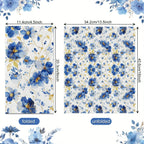S Blue & White Floral Napkins with Golden Accents - Disposable High-quality Paper Hand Towels for... - House Of Avana