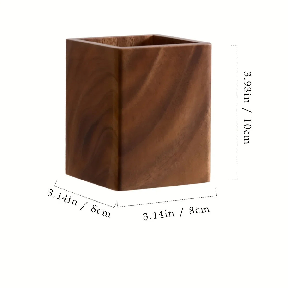 Vintage Wooden Pen Holder Organizer - Colorful Pencil Cylinder with Blue and White Design, Durable... - House Of Avana