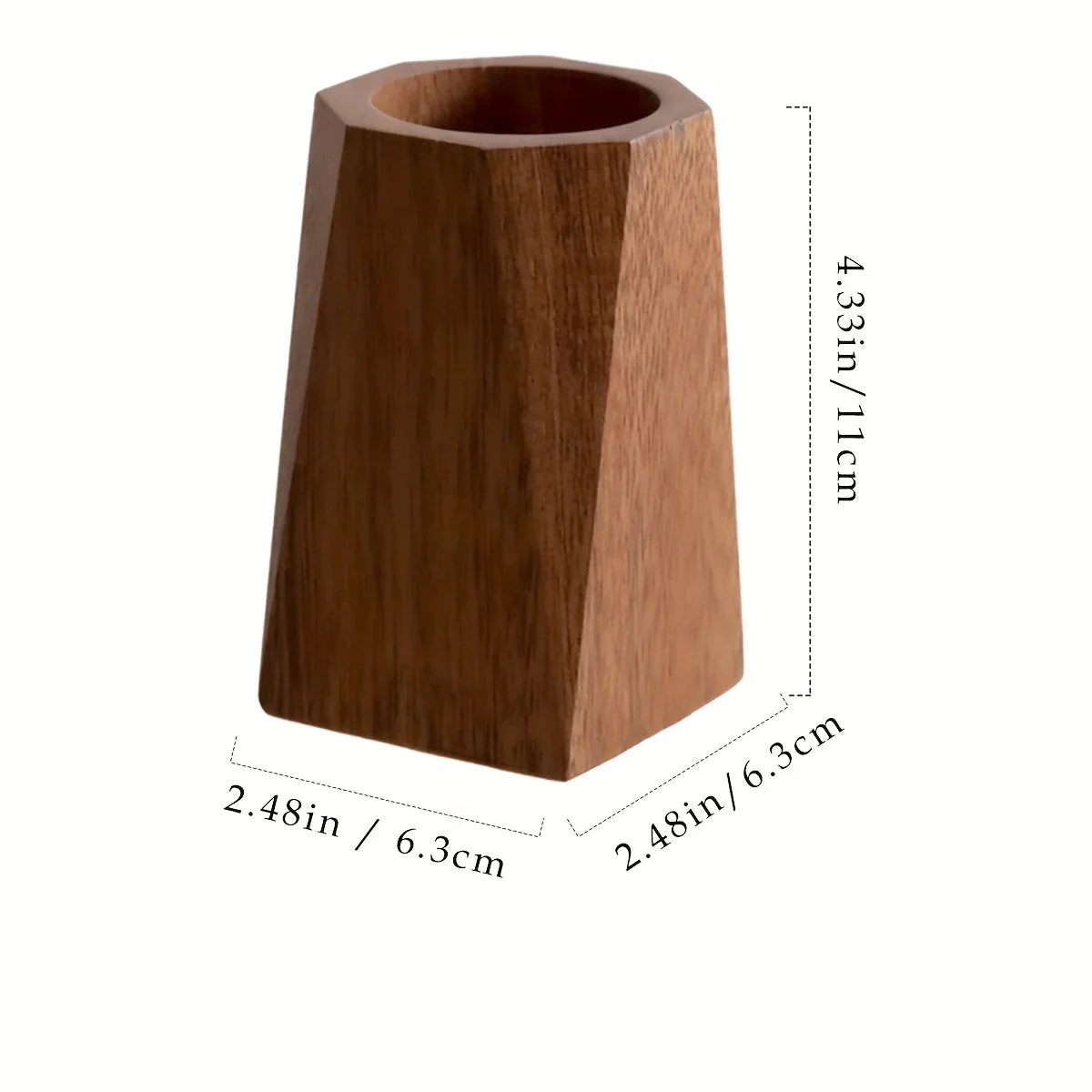 Vintage Wooden Pen Holder Organizer - Colorful Pencil Cylinder with Blue and White Design, Durable... - House Of Avana