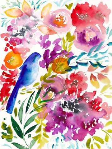 Bluebird Amongst the Blooms Art Print Mai Autumn