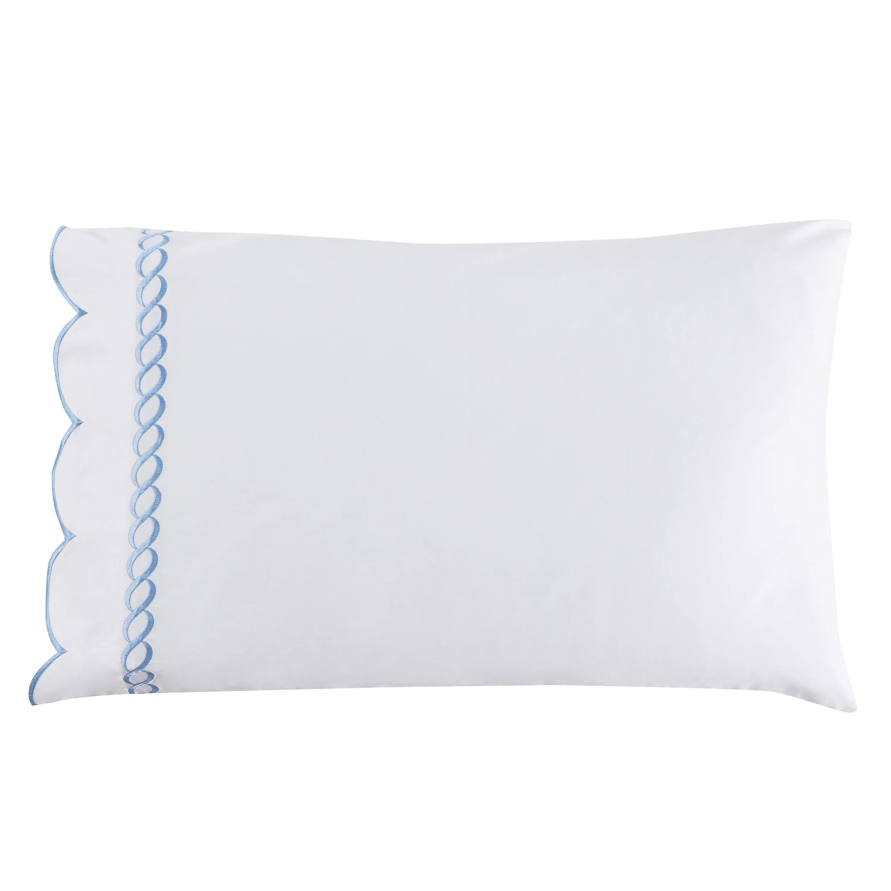 600 Thread Count Scallop Rope Embroidered Cotton Pillowcase Pair Mélange Home