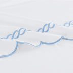 600 Thread Count Scallop Rope Embroidered Cotton Pillowcase Pair Mélange Home