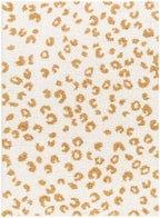 Altin Leopard Print White Area Rug Hauteloom