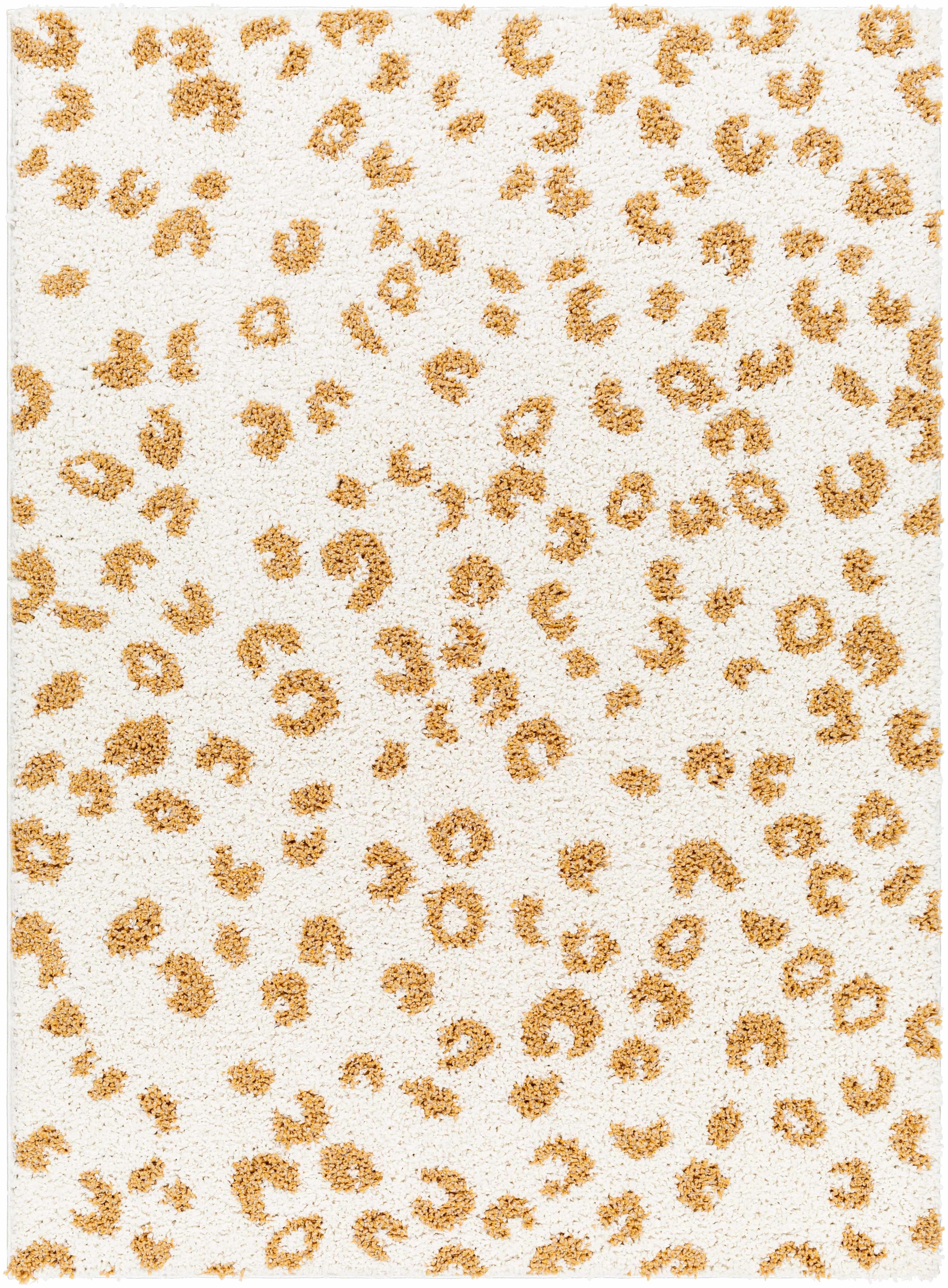 Altin Leopard Print White Area Rug Hauteloom