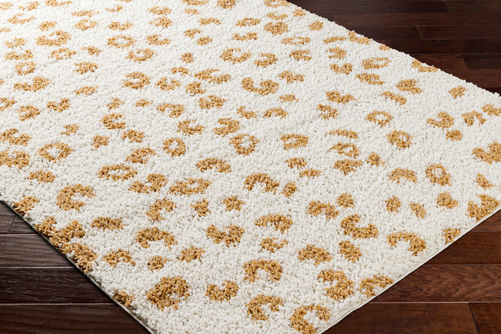 Altin Leopard Print White Area Rug Hauteloom