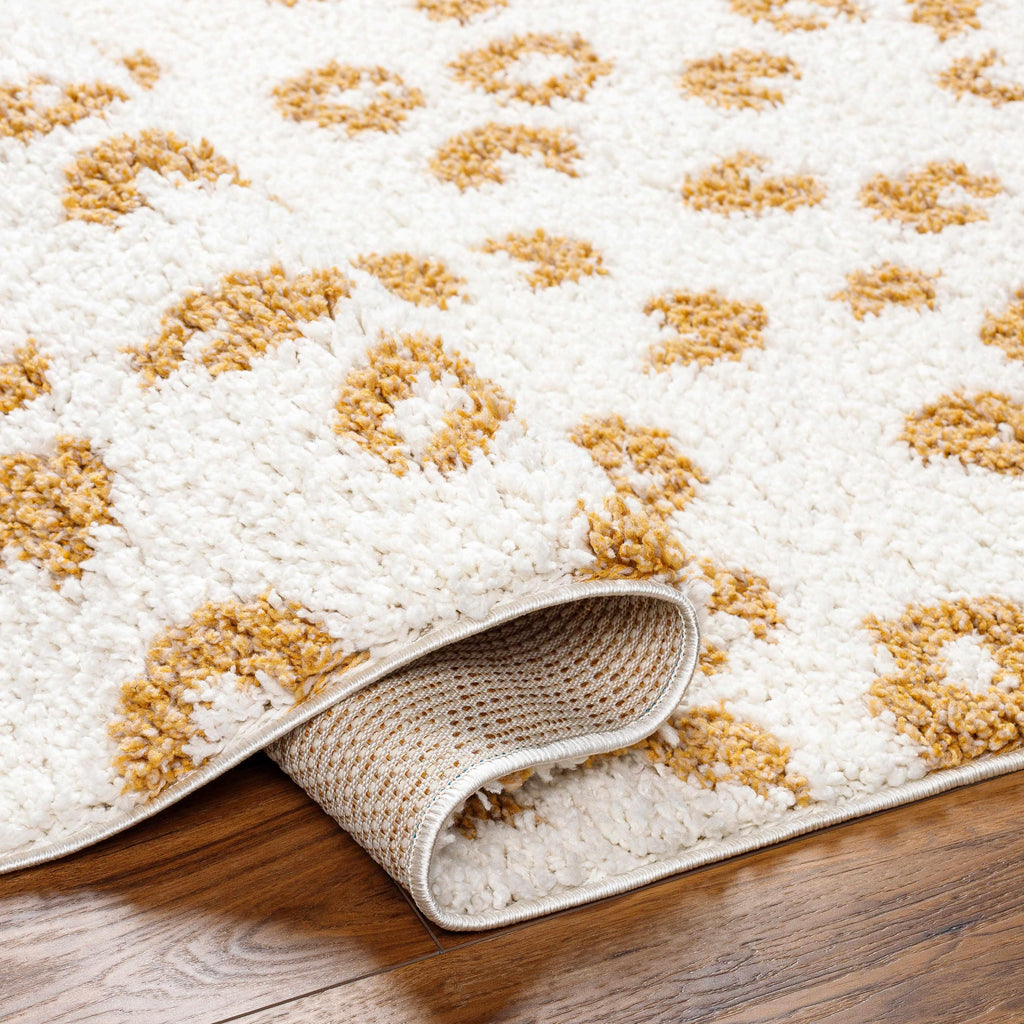 Altin Leopard Print White Area Rug Hauteloom