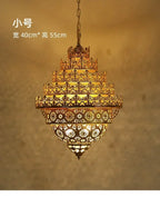 Bohemian Retro Chandelier Luxury Iron Golden Pendant Light Living Dining Hotel Coffee Shop Exhibition Hall Indoor Lamp