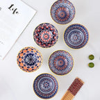 Bohemian Style Blue and White Porcelain Bowl and Chopsticks Set, Underglaze Ceramic Tableware, Suitable... - House Of Avana