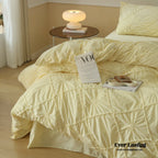 Boho Braided Velvet Bedding Set / White Ever Lasting