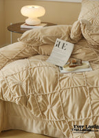 Boho Braided Velvet Bedding Set / White Ever Lasting