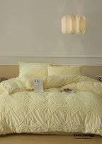Boho Braided Velvet Bedding Set / White Ever Lasting