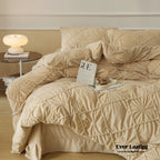 Boho Braided Velvet Bedding Set / White Ever Lasting