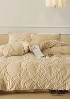 Boho Braided Velvet Bedding Set / White Ever Lasting