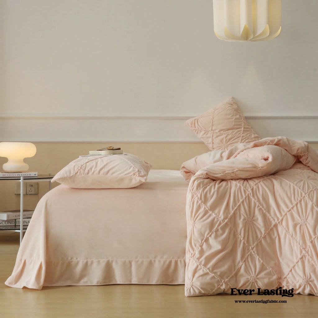 Boho Braided Velvet Bedding Set / White Ever Lasting