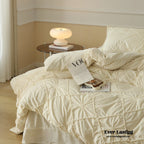 Boho Braided Velvet Bedding Set / White Ever Lasting
