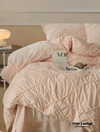 Boho Braided Velvet Bedding Set / White Ever Lasting