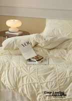 Boho Braided Velvet Bedding Set / White Ever Lasting