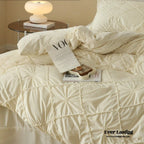 Boho Braided Velvet Bedding Set / White Ever Lasting