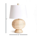Boho Globe Rattan Lamp with Tapered White Shade Vintage Shopper