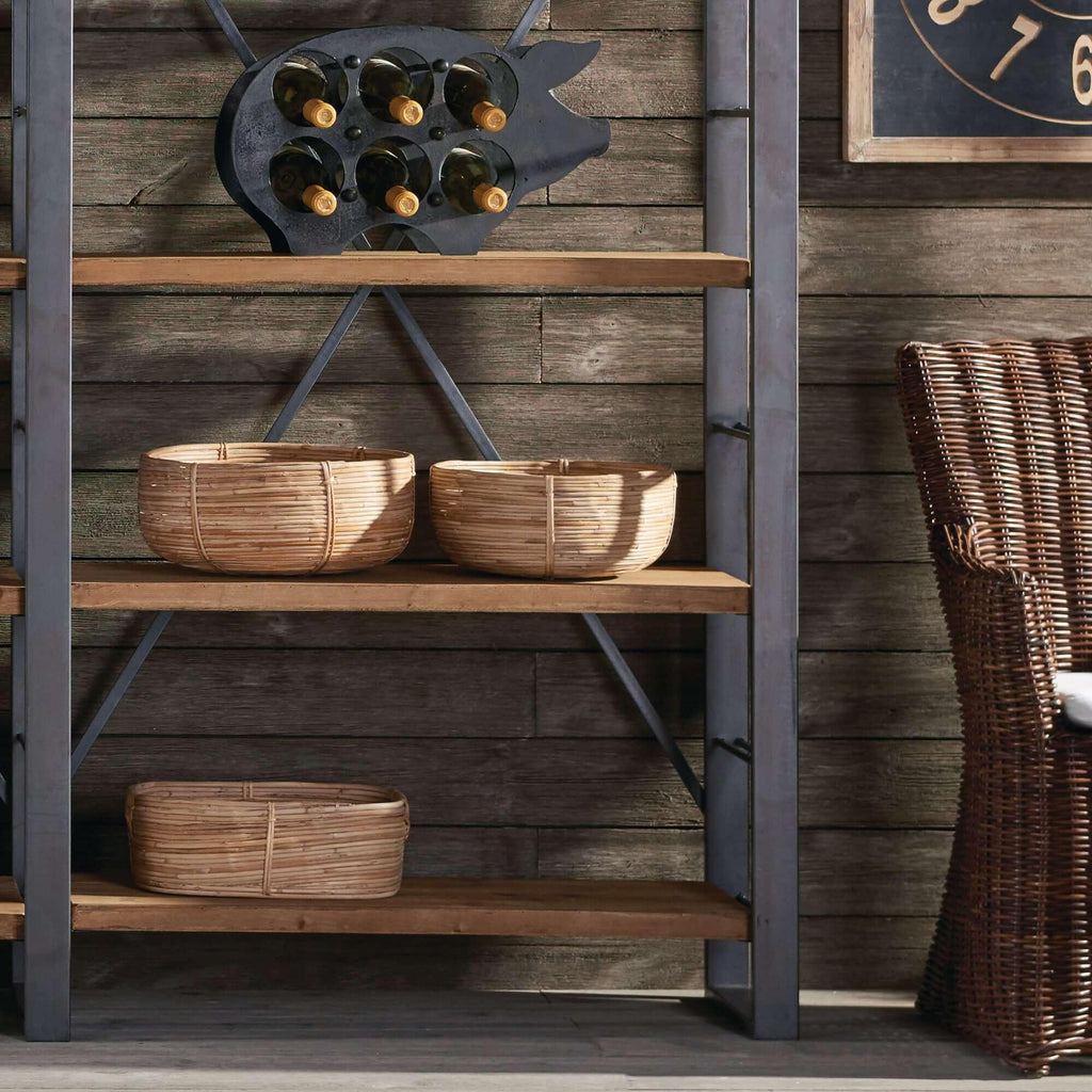 Boho Round Cane Rattan Nesting Bowls (Set of 3) Vintage Shopper