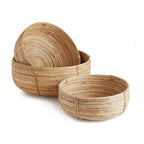 Boho Round Cane Rattan Nesting Bowls (Set of 3) Vintage Shopper