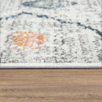 Boho Rug Cream Ethnic Diamond Pattern Modern Ripped Design RugYourHome