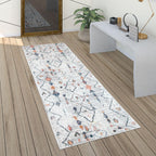 Boho Rug Cream Ethnic Diamond Pattern Modern Ripped Design RugYourHome
