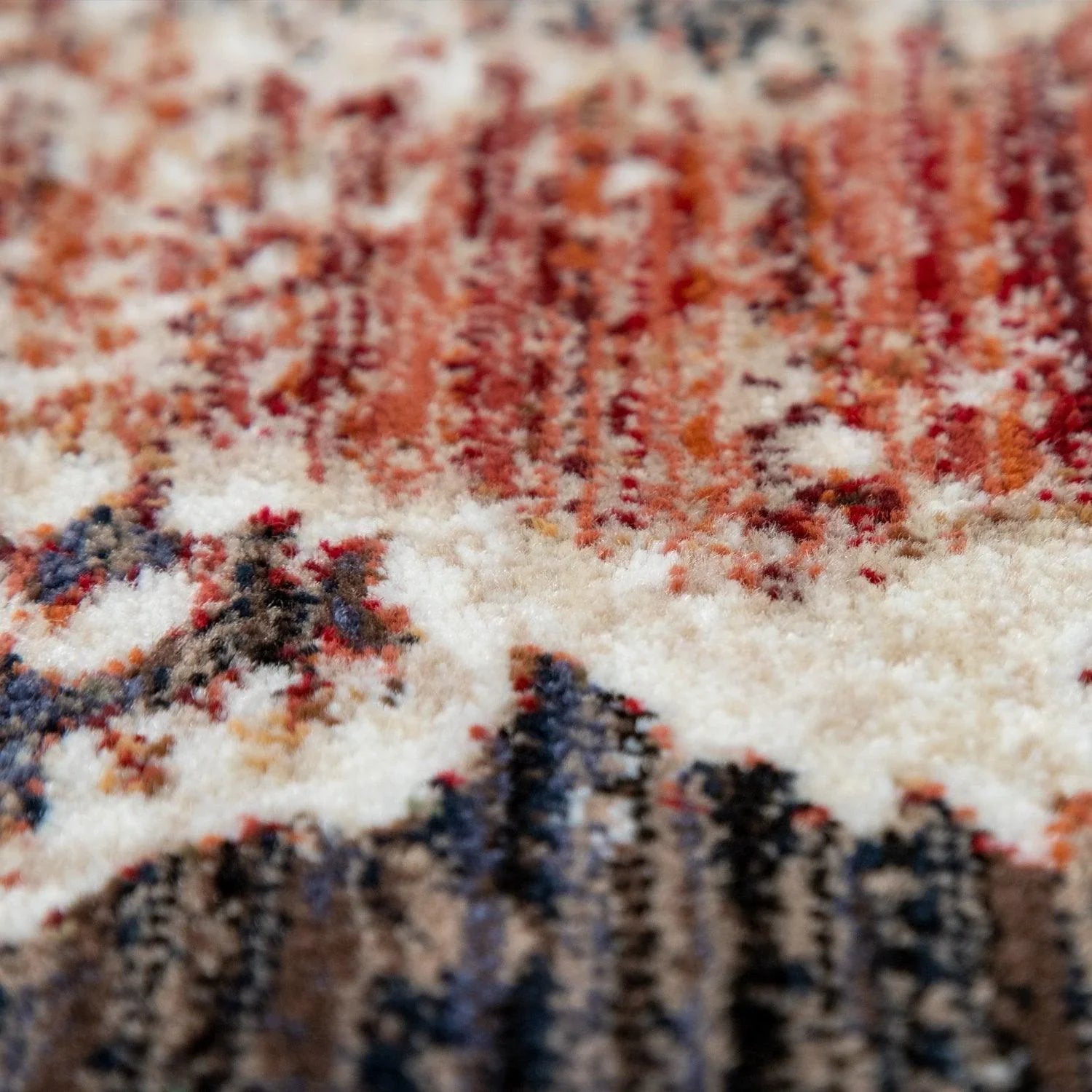 Boho Rug For Living Rooms Diamond Pattern Red Cream RugYourHome