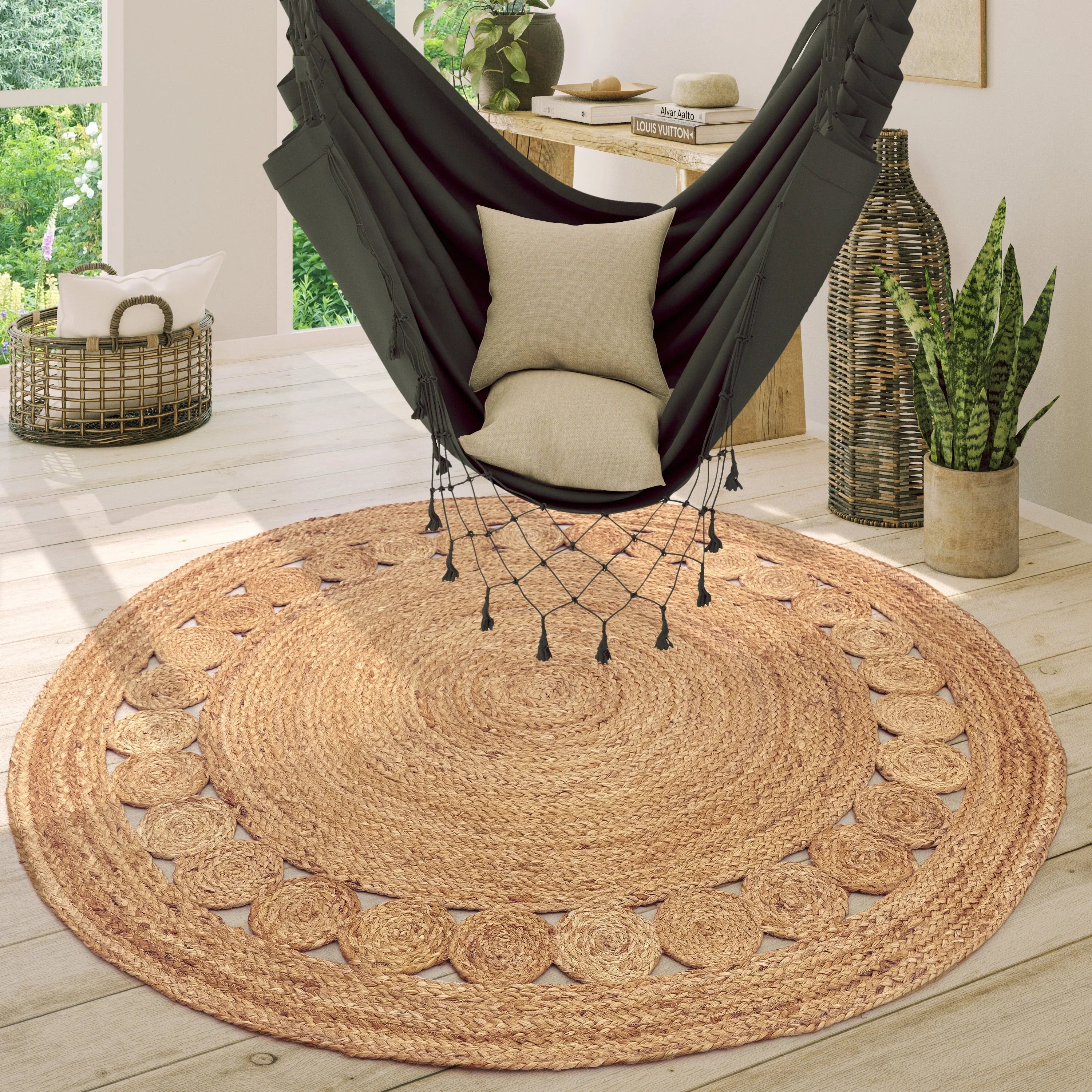 Boho Rug Kaia Hand-Made with Natural Colors & Jute Fibers RugYourHome