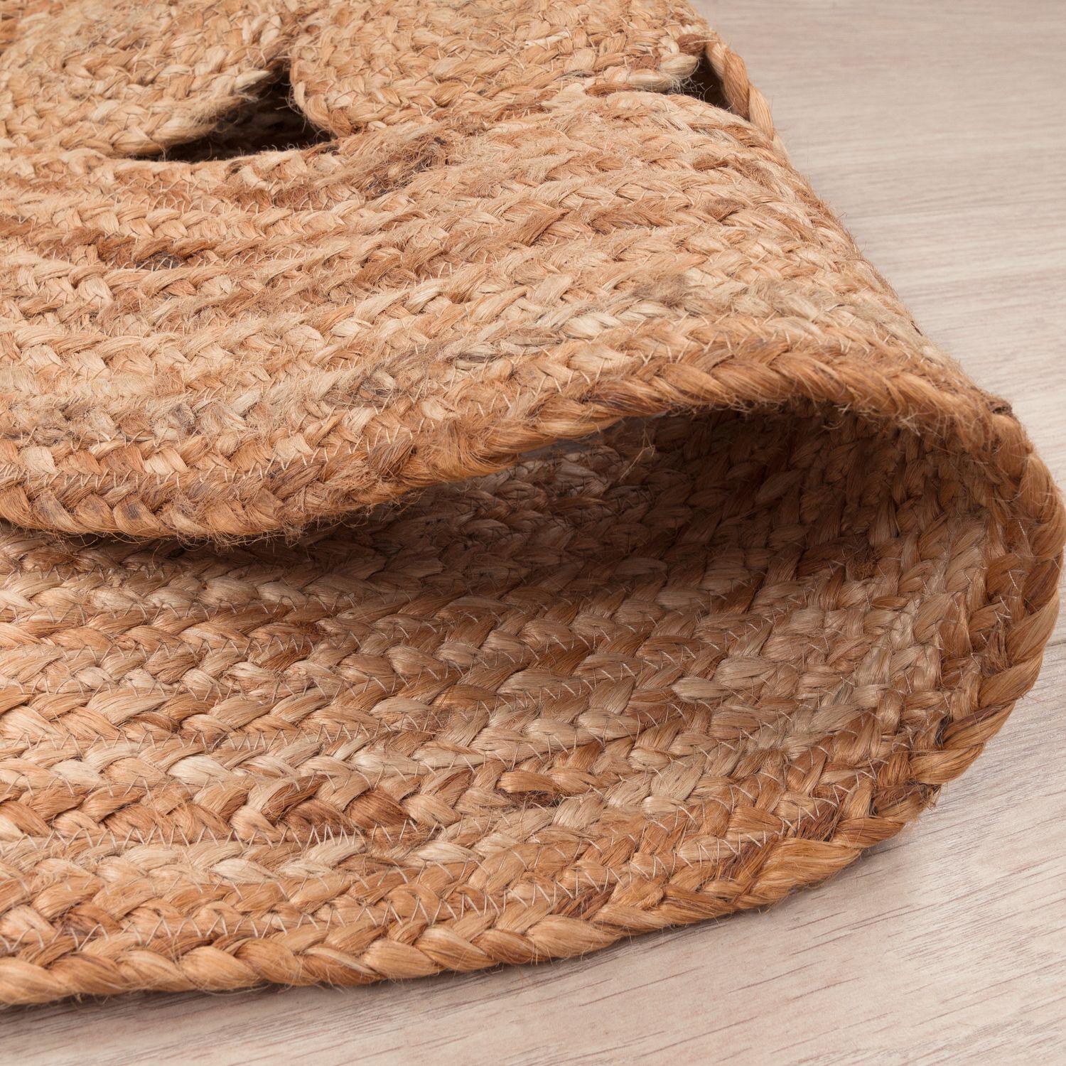 Boho Rug Kaia Hand-made with Natural Colors & Jute Fibers - House Of Avana
