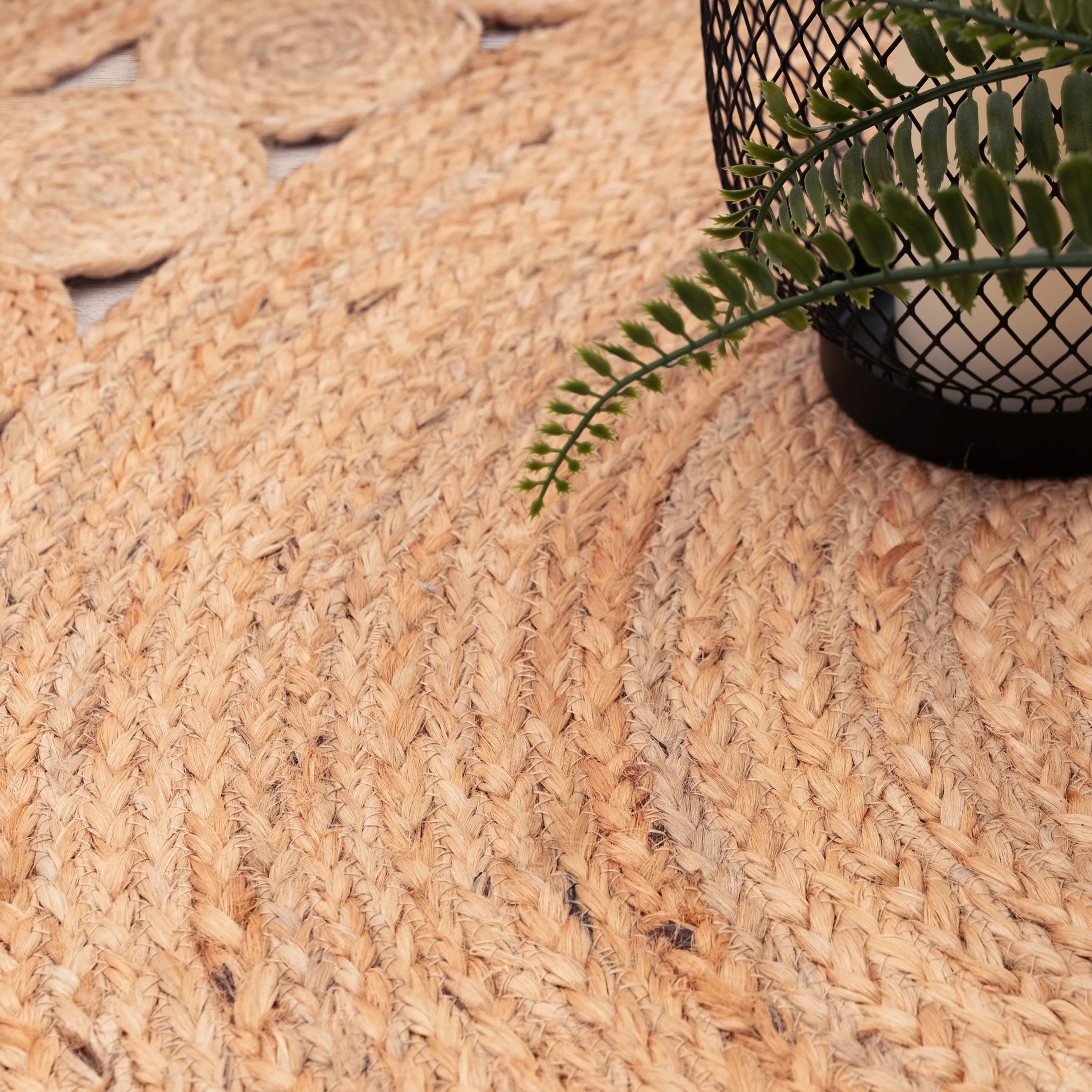 Boho Rug Kaia Hand-made with Natural Colors & Jute Fibers - House Of Avana